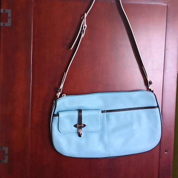 Maxx New York Soft blue with black piping bag - Picture 1 of 8